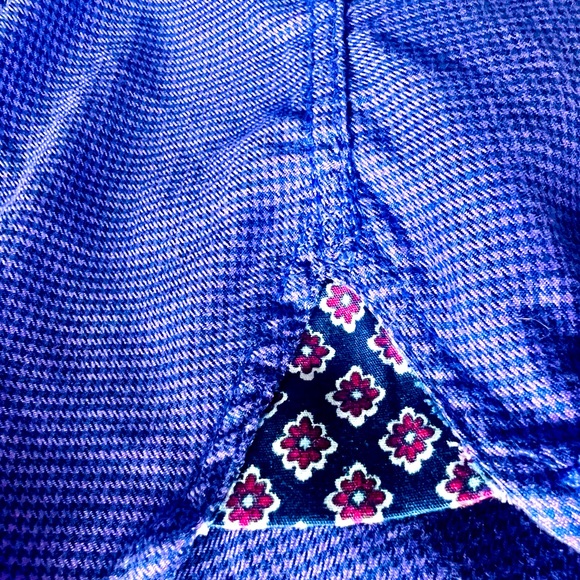 Ted Baker Endurance Men’s Button Down Purple Geometric Pattern, 15.5, flip cuff - Picture 7 of 7